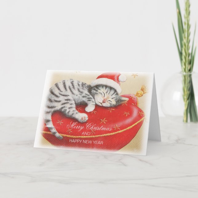 Christmas cute cat card (Front)