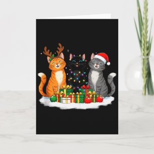 Christmas Cute Cats & Kittens With Santa Hat, Card