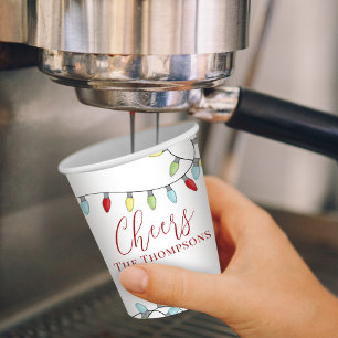 Christmas Cute Cheers Colourful String Lights  Paper Cups