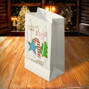Christmas Cute Colourful Whimsical Cookie Cutouts Small Gift Bag