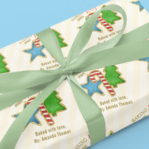 Christmas Cute Colourful Whimsical Cookie Cutouts  Wrapping Paper