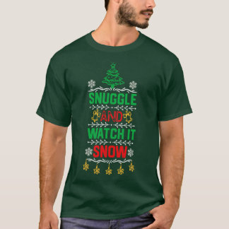 Christmas Cute Couples Gift Idea Snuggle And Wat T-Shirt