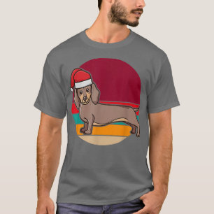 Christmas Cute Dachshund Sausage Dog Puppy Wearing T-Shirt