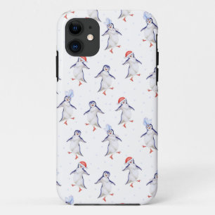 Christmas Cute Dancing Penguins Pattern Case-Mate iPhone Case