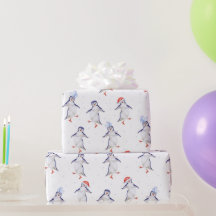 Christmas Cute Dancing Penguins Pattern