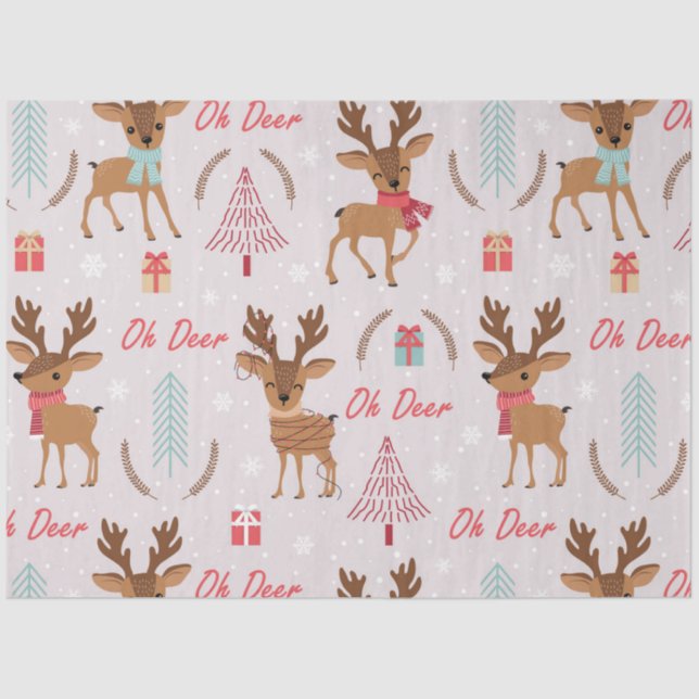 Christmas Cute Deer Series Design 2 Tissue Paper (Front)