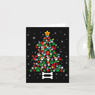 Christmas Cute Dog Paws Xmas Tree Fun Dog Puppy Ow Card