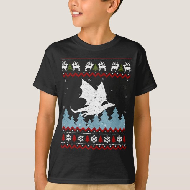 Christmas Cute Dragon Ugly Sweater Xmas (Front)