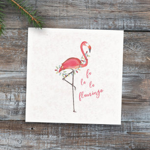 Christmas Cute Festive Flamingo String Lights Napkin