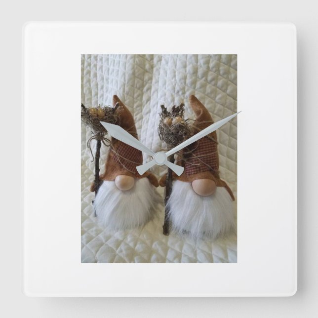 ****CHRISTMAS CUTE FINISH GNOMES**** CLOCK (Front)