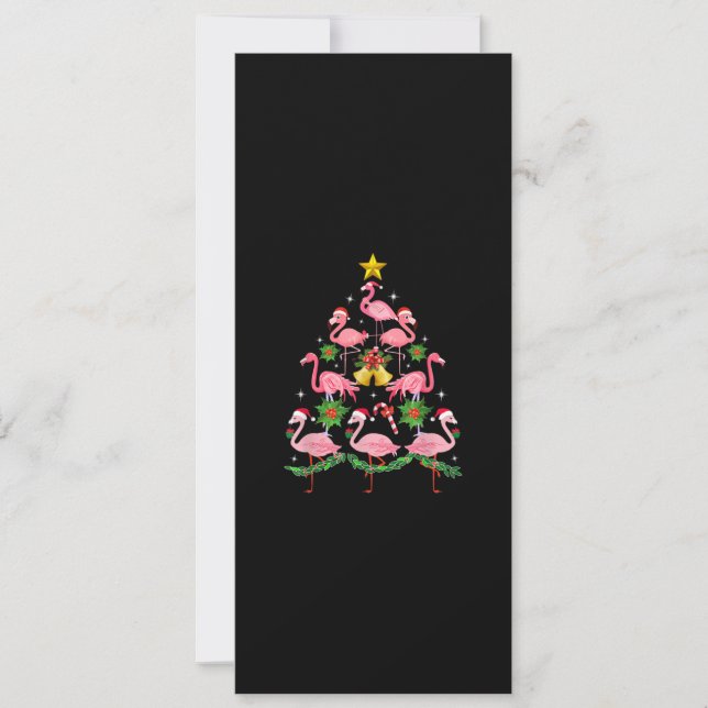 Christmas - Cute Flamingo Christmas Tree Invitation (Front)