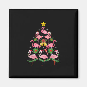 Christmas - Cute Flamingo Christmas Tree Magnet