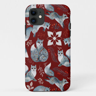 Christmas cute forest fox animals pattern Case-Mate iPhone case