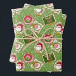 Christmas Cute Fun Santa's Helpers Gift Wrap<br><div class="desc">Santa can't do it alone.  Let's celebrate his helpers with this cute Christmas gift wrap.</div>