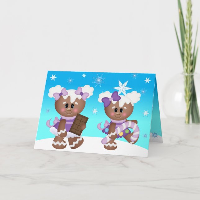 Christmas Cute Funny Gingerbread Icing Chocolate Holiday Card (Front)