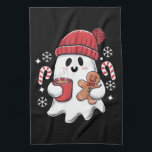 Christmas Cute Ghost Iced Coffee Retro Xmas Coffee Tea Towel<br><div class="desc">Christmas Cute Ghost Iced Coffee Retro Xmas Coffee Holiday</div>
