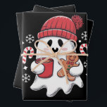 Christmas Cute Ghost Iced Coffee Retro Xmas Coffee Wrapping Paper Sheet<br><div class="desc">Christmas Cute Ghost Iced Coffee Retro Xmas Coffee Holiday</div>