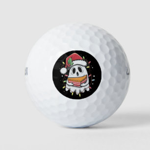 Christmas Cute Ghost Santa Party Xmas Holiday Golf Balls