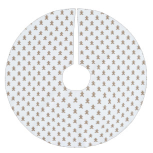 Christmas cute gingerbread man cookies pattern brushed polyester tree skirt