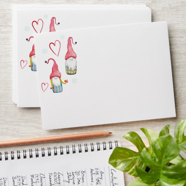Christmas Cute Gnomes In Love Envelope (Stacked)