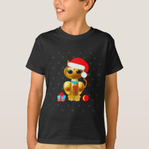 Christmas cute golden kitty cat cartoon T-Shirt
