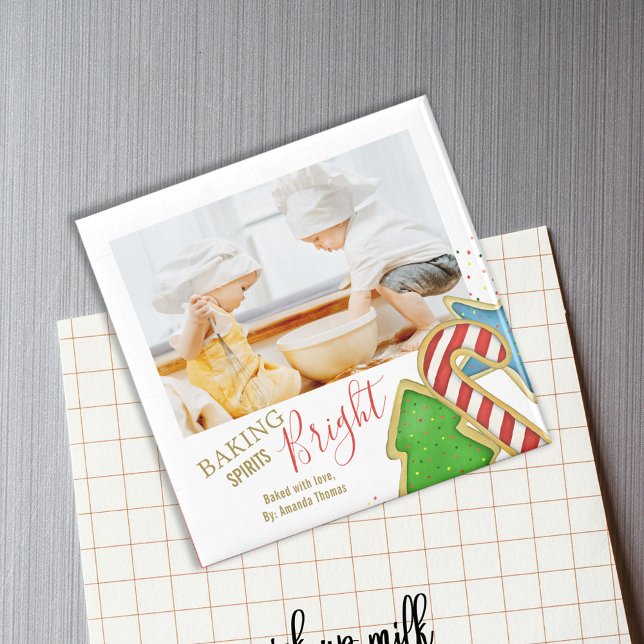 Christmas Cute Holiday Whimsical Cookie Cutout  Magnet (Christmas cute photo magnet with photo template. )