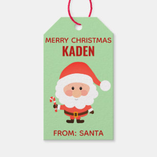 Christmas Cute Kids Cartoon Santa Gift Tags