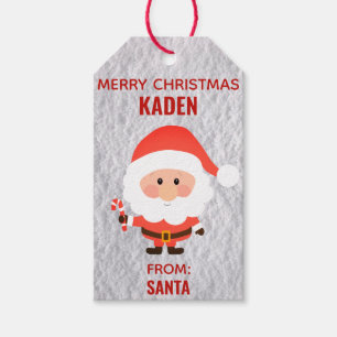 Christmas Cute Kids Cartoon Santa Gift Tags