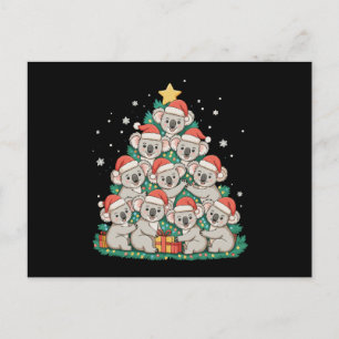 Christmas Cute Koala Tree Funny Xmas Holiday Postcard