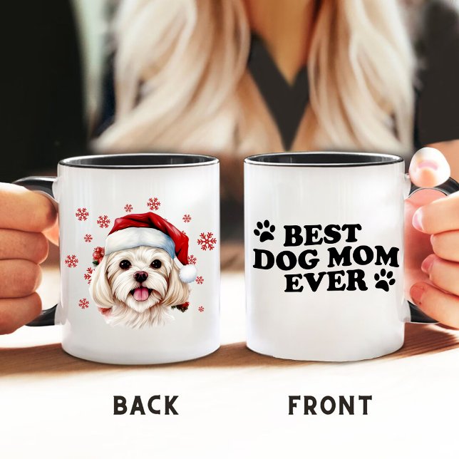 Christmas Cute Maltese Dog Personalised Mug (Creator Uploaded)