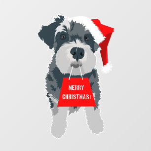 Christmas Cute Miniature Schnauzer Dog Santa Hat