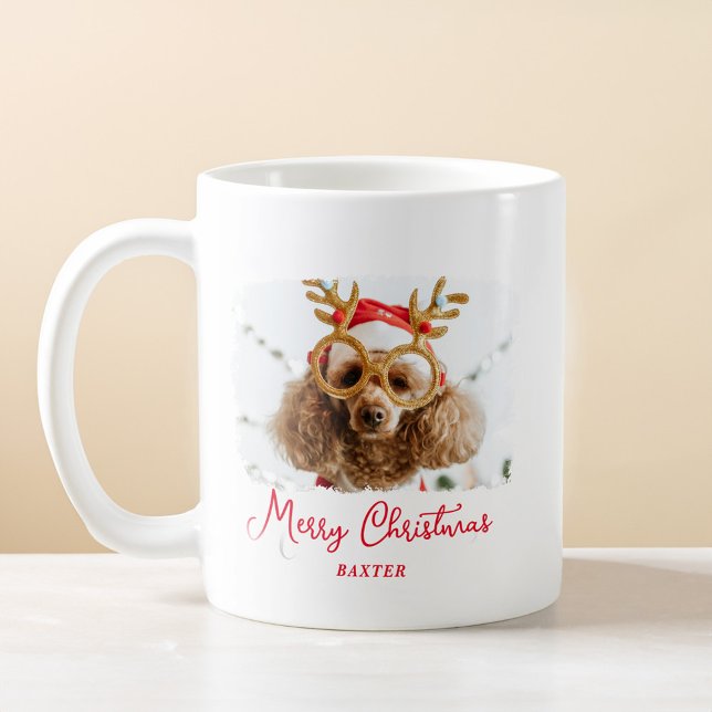 Christmas Cute Pet Funny Puppy Naughty Dog Photo Coffee Mug (Christmas Cute Pet Funny Puppy Naughty Dog Photo Coffee Mug)