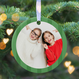 Christmas Cute Photo Green Whimsical Fun  Ceramic Tree Decoration