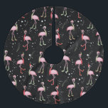 Christmas Cute Pink Flamingo Brushed Polyester Tree Skirt<br><div class="desc">Always popular cute and funny pink flamingo in socks scarf and Santa hat pink and mint pastel colours design</div>