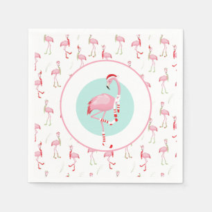 Christmas Cute Pink Flamingo Napkin