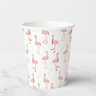   Christmas Cute Pink Flamingo Pattern  Paper Cups