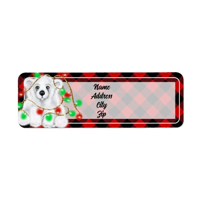 Christmas cute polar bear cub, Santa bear cub  (Front)