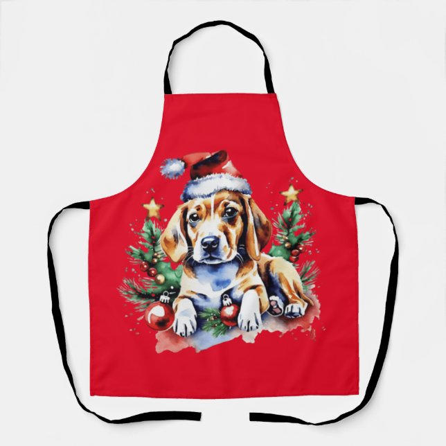 Christmas cute puppy apron (Front)