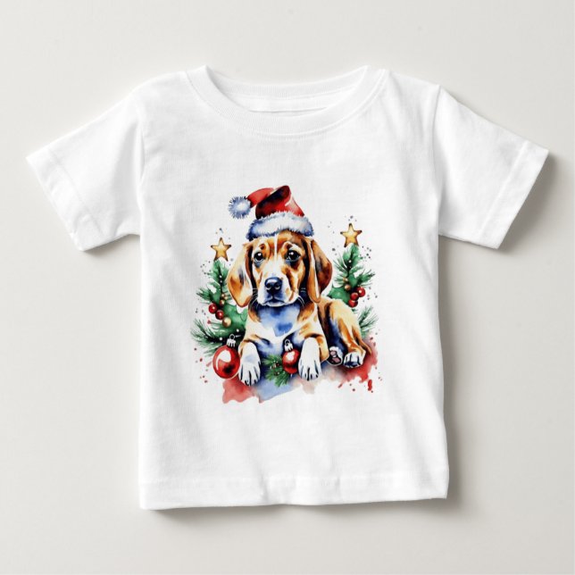 Christmas cute puppy baby T-Shirt (Front)