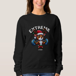 Christmas Cute Reindeer Extreme Fitness Men Women Sweatshirt