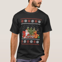 Christmas Cute Reindeer With Santa Playing Chess C