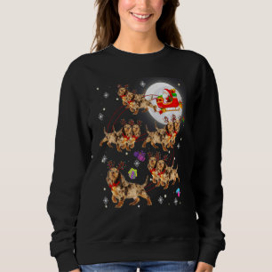 Christmas Cute Santa Claus Riding Dachshund Xmas P Sweatshirt