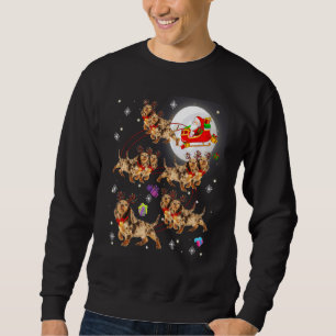 Christmas Cute Santa Claus Riding Dachshund Xmas P Sweatshirt