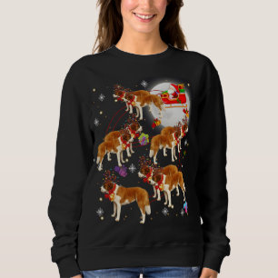 Christmas Cute Santa Claus Riding Saint Bernard Xm Sweatshirt