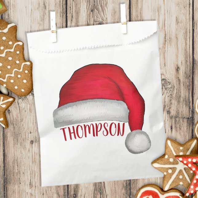 Christmas Cute Simple Minimalist Red Santa Hat Favour Bags (Creator Uploaded)
