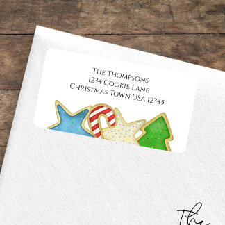Christmas Cute Simple Whimsical Cookie Cut Outs Label