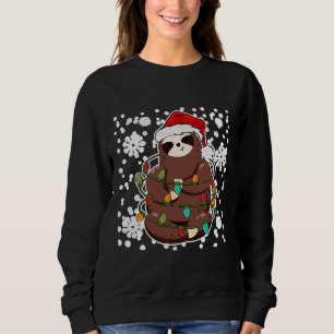 Christmas Cute Sloth With Lights Sweatshirt