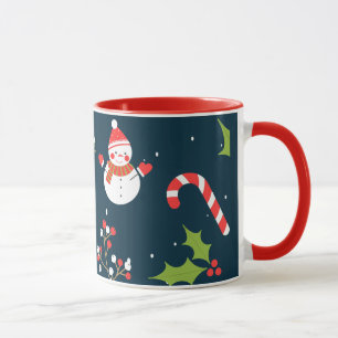 Christmas Cute Snowman Holiday Pattern Mug