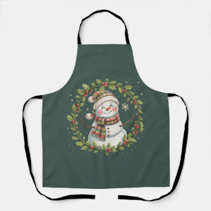 Christmas Cute Snowman Winter Season Holiday Apron