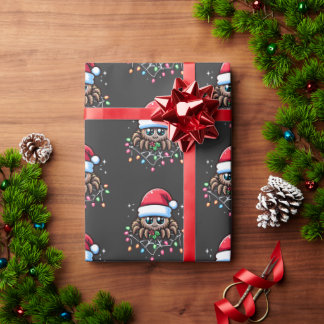 Christmas Cute Spider In Santa Hat Wrapping Paper